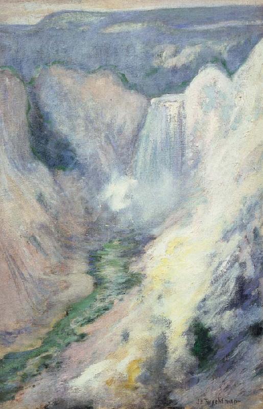 John Henry Twachtman Waterfall in Yellowstone France oil painting art